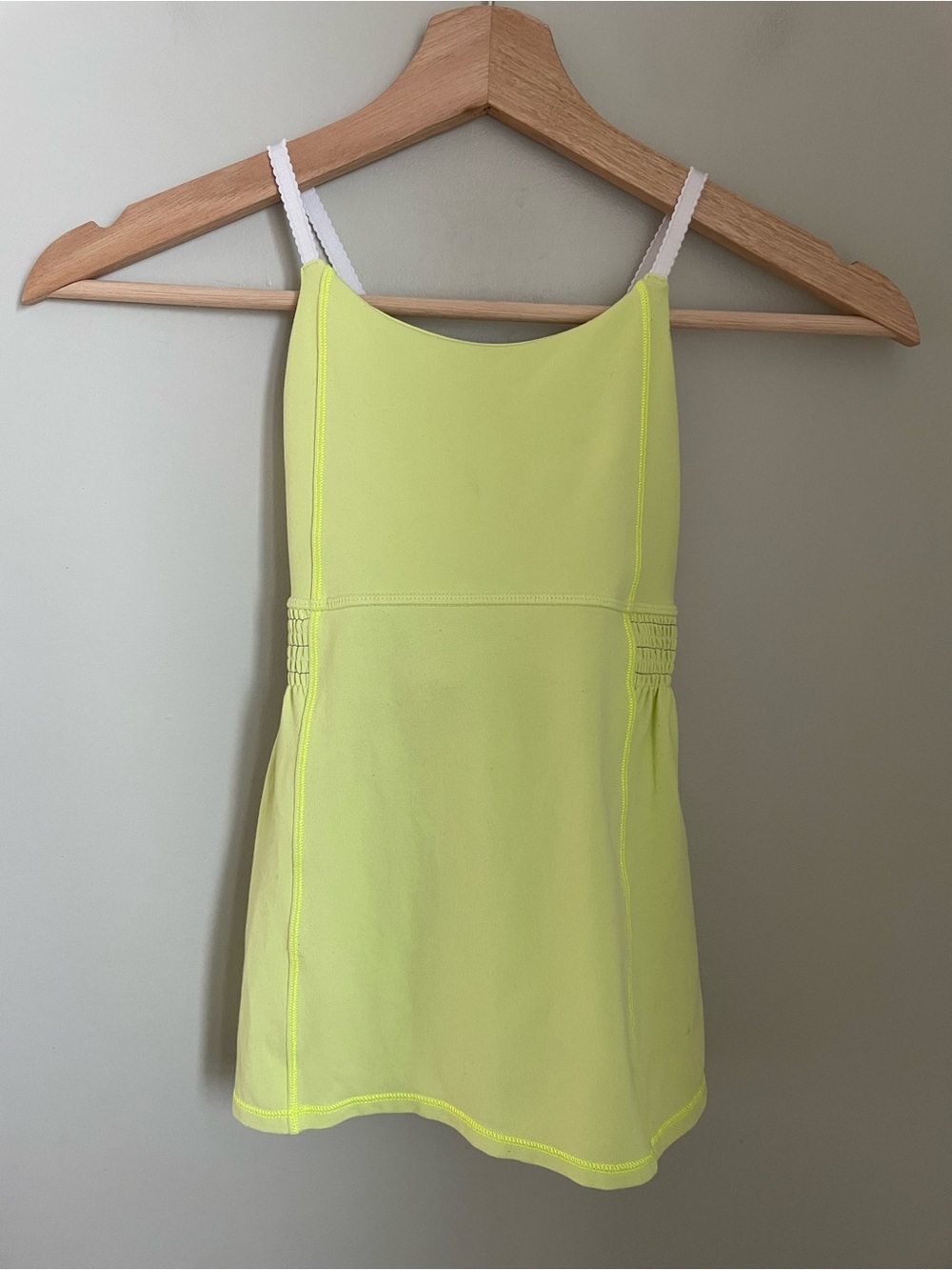Ivivva Athletica By Lululemon Smocked Active Tank Top Size 8 Yellow Dance Kids